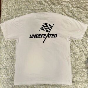undefeated white racing t shirt